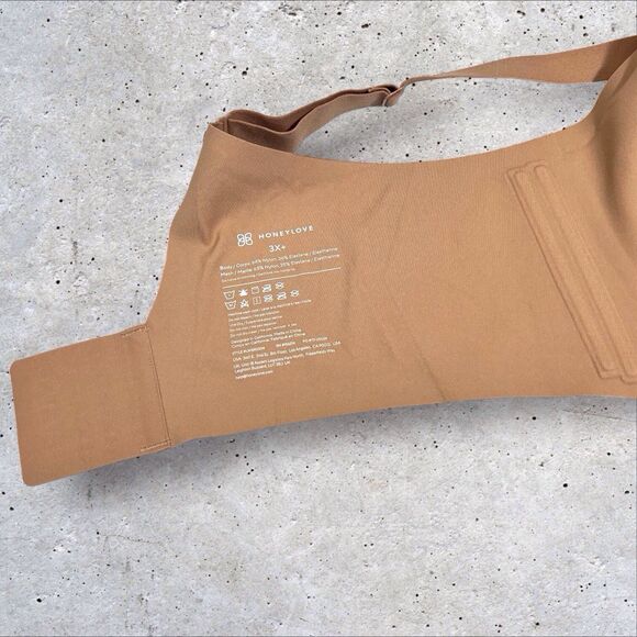 Honey Love Lift Wear Crossover Wireless Bra Size 3X+ Sand Tan LWBR0304 - Picture 5 of 9